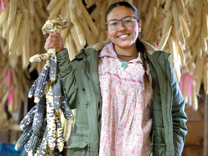 Traditional Tuscarora White Corn cultivated by the Oneida is high in protein, low in sugar, a good source of B12, and has a variety of culinary uses. Credit: Stephanie Lee Stevens. Traditional Tuscarora White Corn cultivated by the Oneida is high in protein, low in sugar, a good source of B12, and has a variety of culinary uses. Credit: Stephanie Lee Stevens