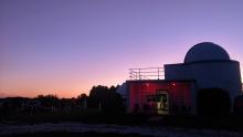 The main building of the Modine-Benstead Observatory houses a 16-inch telescope, observation deck, library, and meeting room. Photo by Justin Kern.