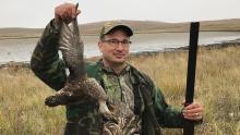 John Motoviloff on a recent duck hunt to the Prairie Pothole region of North Dakota. Photo by Anne Motoviloff