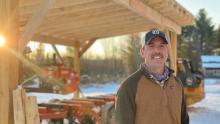 Josh Swan in front of his sawmill outside Bayfield.