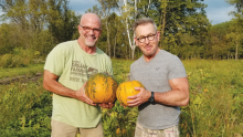 Ken Seguine and Jay Gilbertson of Hay River Farm have been producing artisanal pumpkin seed oil since 2005. 