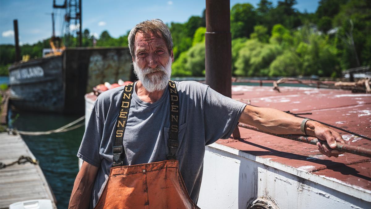 Commercial Red Cliff Band fishermen like Junior Gurnoe (left) make their living from the waters of Lake Superior, the largest freshwater lake in the world. Photo courtesy of Red Cliff Band of Lake Superior Chippewa.