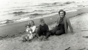 Jane as a child on the shores of Lake Michigan.