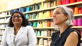 Photo of Madison Chemist Trisha Andrew and fabric artists Marianne Fairbanks