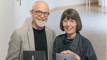 The James Watrous Gallery's Randall Berndt and Martha Glowacki.