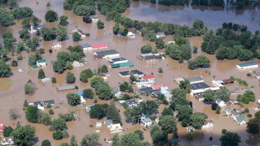 Massive flooding in Gays Mills on August 29, 2018. (Photo by Erik Daily, courtesy of the LaCrosse Tribune.)