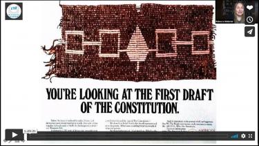 Photo of first draft of US Constitution (made by First Nations)