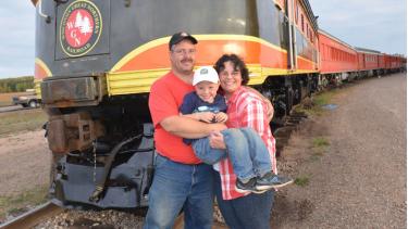 Greg, Mardell, and Alexander Vreeland of the Great Northern Wisconsin Railroad, which is one of the only family-owned heritage railroad operations in the country.