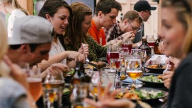 people eating food together